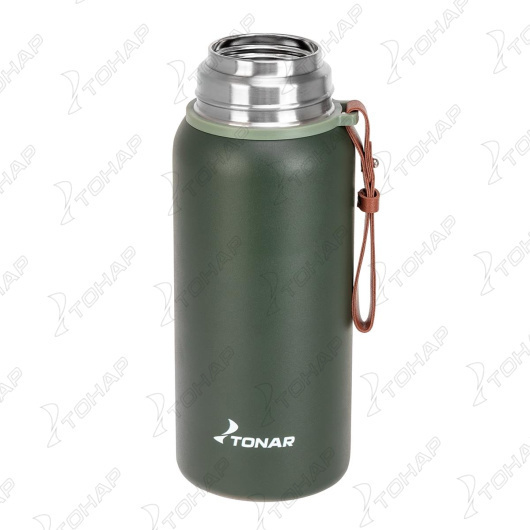 2 Термос ТОНАР 700ML хаки (пробка-ситечко, крышка-кружка, ремешок)
