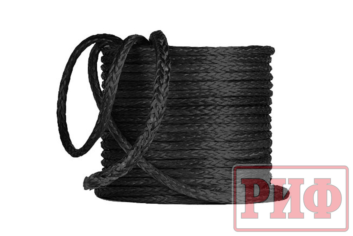 Трос для лебёдки синтетический РИФ 14 мм черный