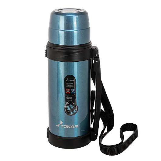 Термос ТОНАР 1200 мл (ручка), синий