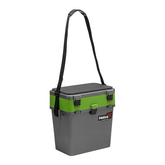 Ящик рыболовный зимний HELIOS, 19 л, серый/салатовый