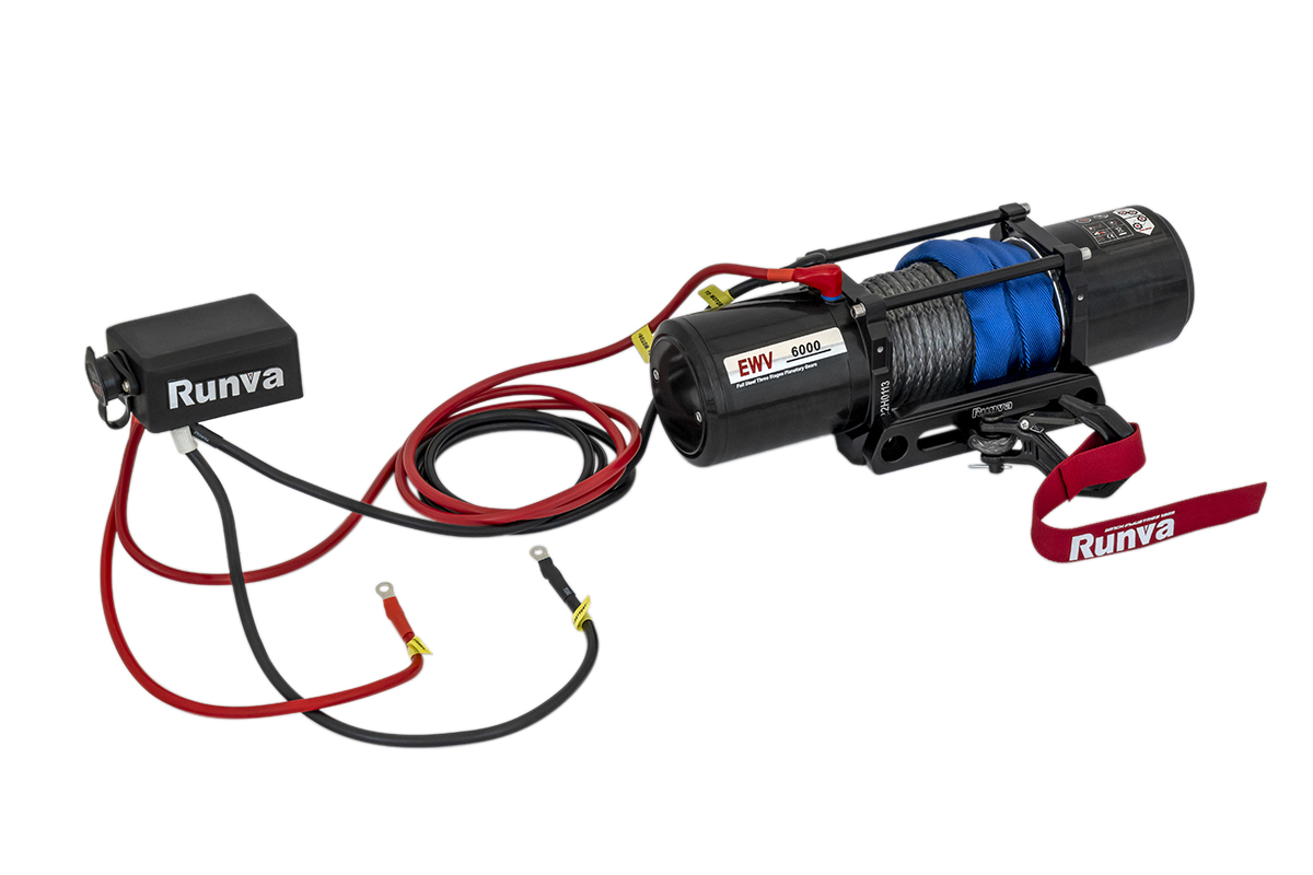 Лебёдка автомобильная электрическая 12V Runva EWV6000SSR 2722 кг (синтетический трос)
