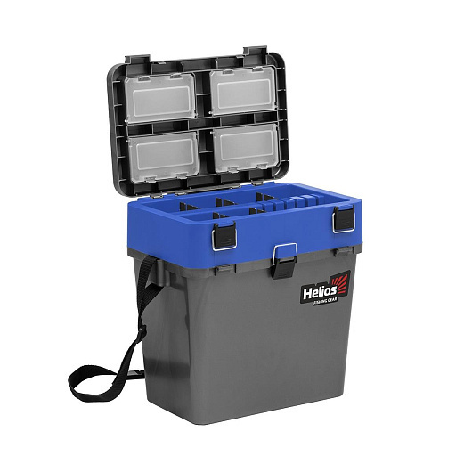 Ящик рыболовный зимний HELIOS, 19 л, серый/синий