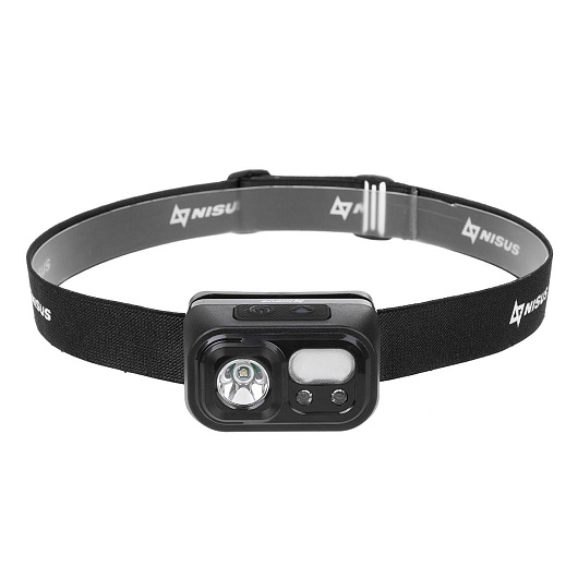 Фонарь налобный NISUS сенсорный 200 LM, IP44, USB