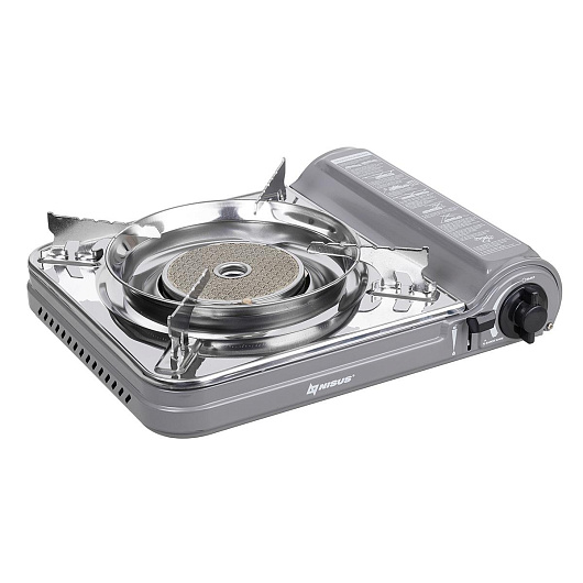 Плита газовая NISUS, портативная, в кейсе, горелка керамическая, ветрозащита
