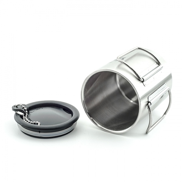 Термокружка "СЛЕДОПЫТ", с крышкой, складные ручки, 280 мл