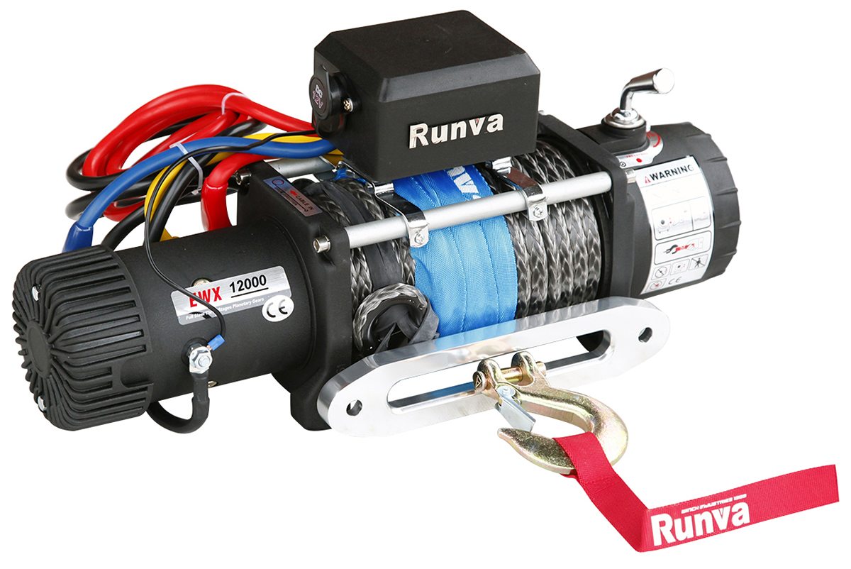 Лебёдка автомобильная электрическая 12V Runva EWX12000SR 5443 кг (синтетический трос)