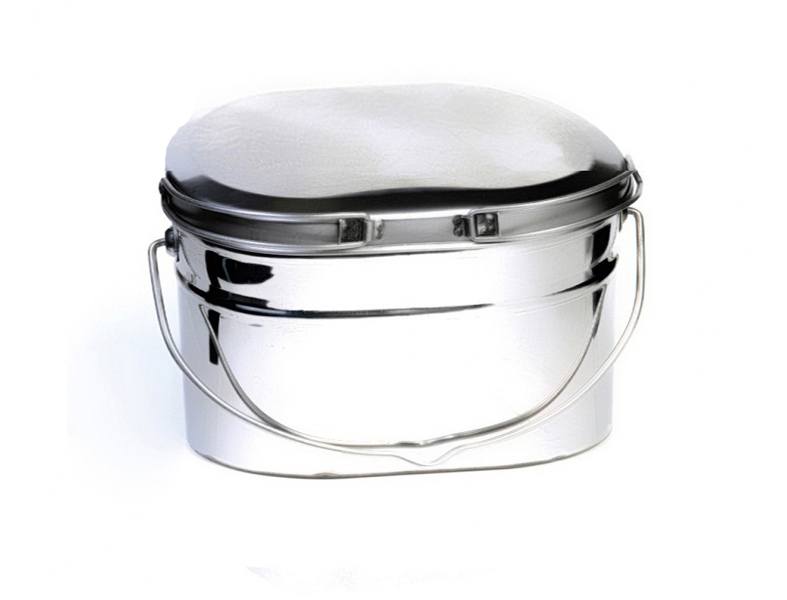 Котелок туристический 6 л., низкий, нержавеющая сталь, крышка с ручками