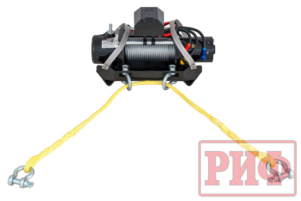Лебёдка переносная РИФ 9000 c облегчённой площадкой и проводами (стальной трос)