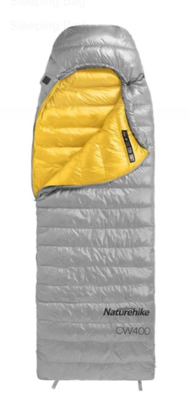Мешок спальный Naturehike Ultralight CW400 L , 220х85 см, (правый) (ТК: +5C), серый