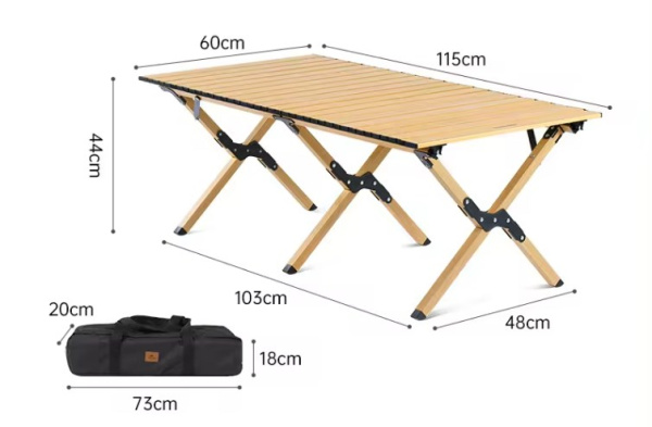 Стол туристический Naturehike Star Jane L01 складной, 117х60х44 см, с Х-образными ножками, бежевый