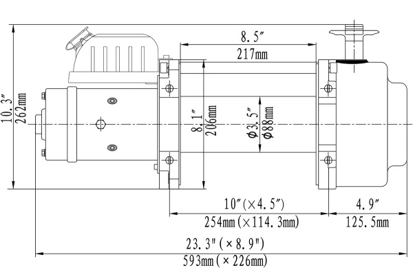 Лебёдка электрическая (индустр.) 24V Runva EWN15000U24V 6800 кг