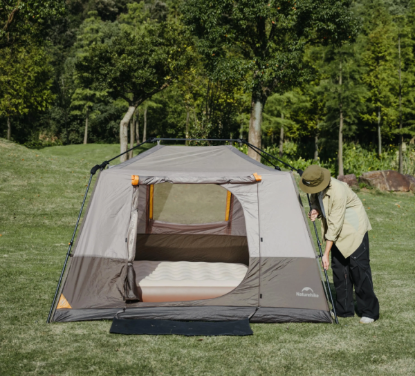 Палатка Naturehike Cape 5.2, 4-местная, быстросборная, серо-коричневая