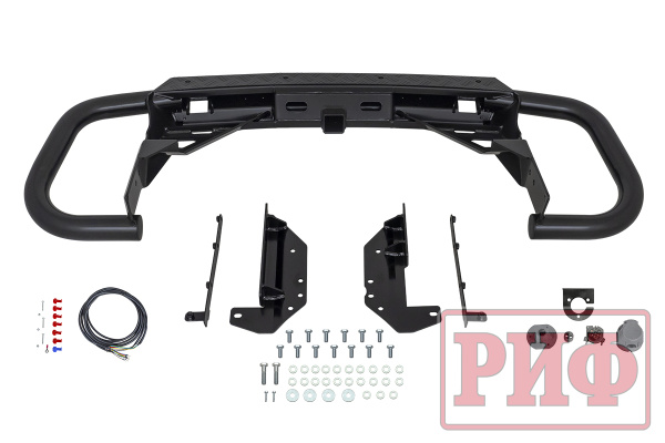 Бампер РИФ задний силовой/защита штатного бампера Haval H5 2019-2021 c квадратом под фаркоп