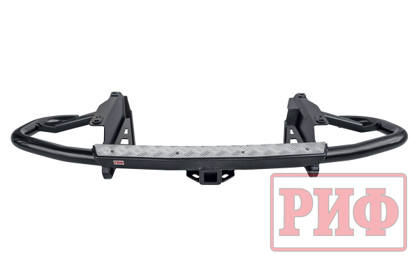 Бампер задний силовой/защита штатного бампера РИФ Toyota Land Cruiser Prado 120 c квадратом под фаркоп