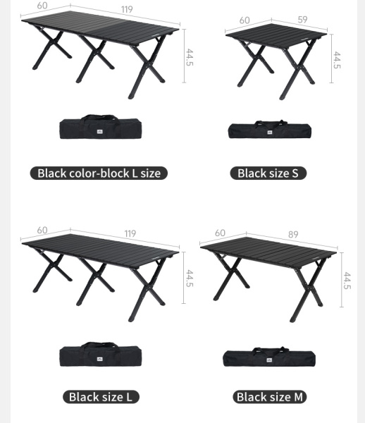 Стол туристический Naturehike Star Jane T01 складной, 59х60х44,5 см, с Х-образными ножками, черный