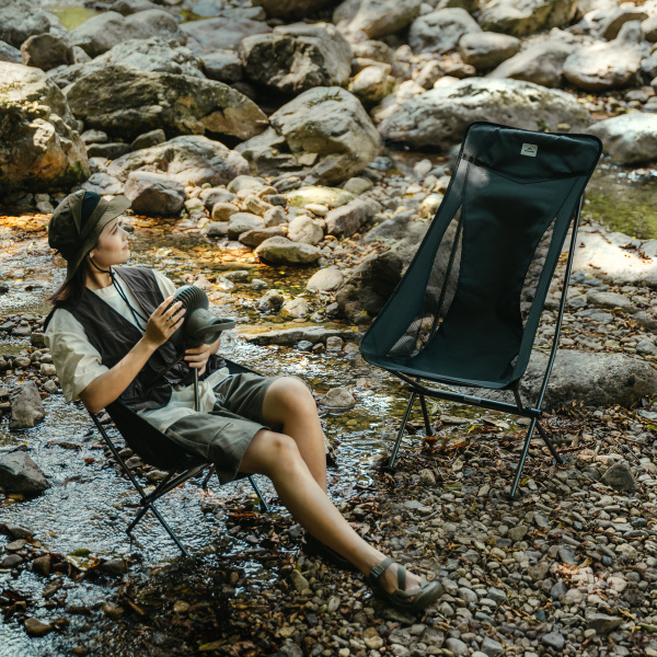 Кресло туристическое Naturehike Stellaluna L04 складное, черное, высокая спинка, до 150 кг