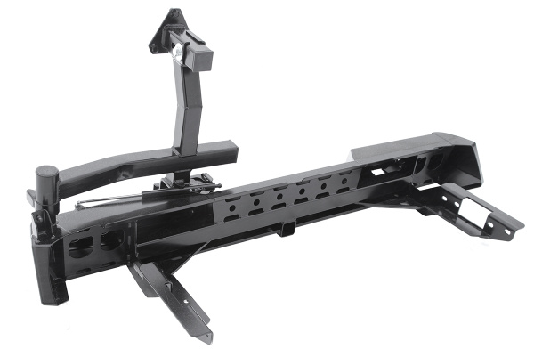 Бампер РИФ силовой задний Toyota Hilux 2015+ с квадратом под фаркоп, калиткой, фонарями, подсветкой номера