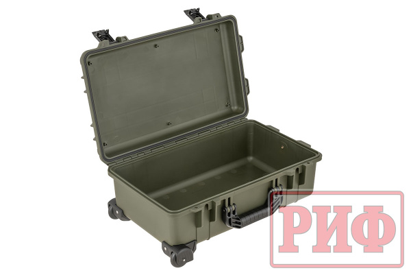 Кейс защитный ударопрочный РИФ 530х355х255 мм на колесах с телескопической ручкой IP67, цвет хаки