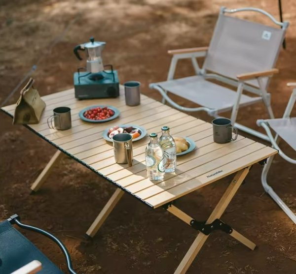 Стол туристический Naturehike Star Jane L01 складной, 117х60х44 см, с Х-образными ножками, бежевый