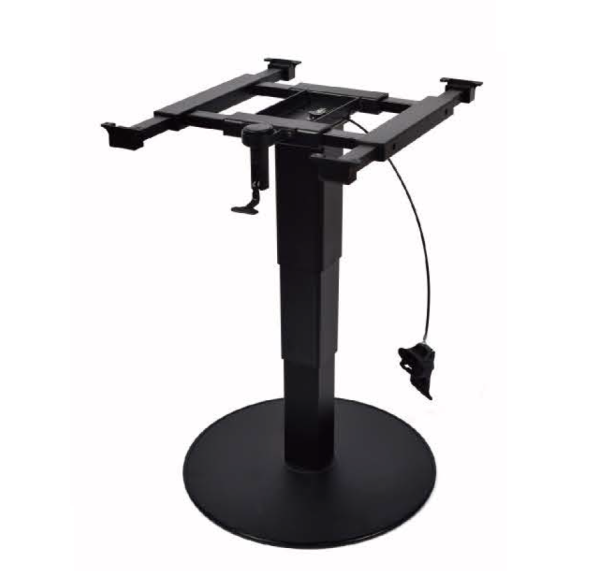 Нога телескопическая для стола в автодом, черная, 2 стороны регулировки, большое основание