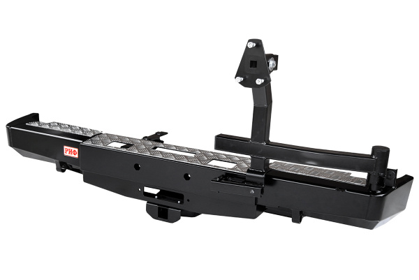 Бампер РИФ силовой задний для ГАЗ Соболь с площадкой под лебёдку, квадратом под фаркоп и калиткой стандарт