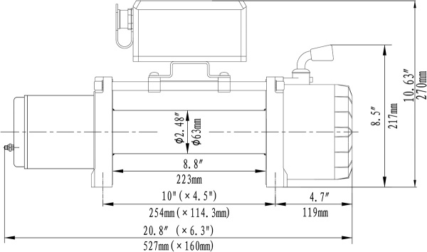 Лебёдка автомобильная электрическая 12V Runva EWX6000SR 2722 кг (синтетический трос)