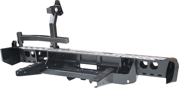 Бампер РИФ силовой задний для ГАЗ Соболь с площ. под лебёдку, квадратом под фаркоп, калиткой и фонарями стандарт