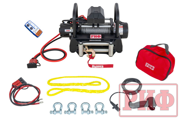 Лебёдка переносная РИФ 9000U c площадкой и проводами (стальной трос)