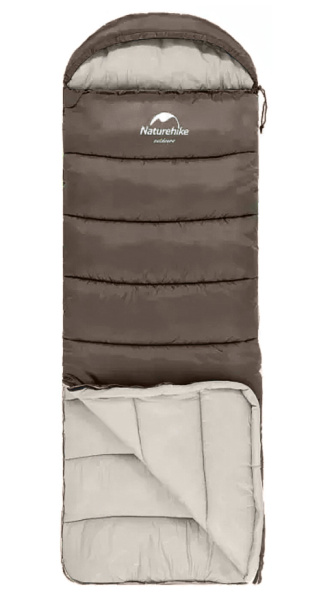 Мешок спальный Naturehike U350S, (190+30)х75 см, (ТК: -3C), (правый), коричневый