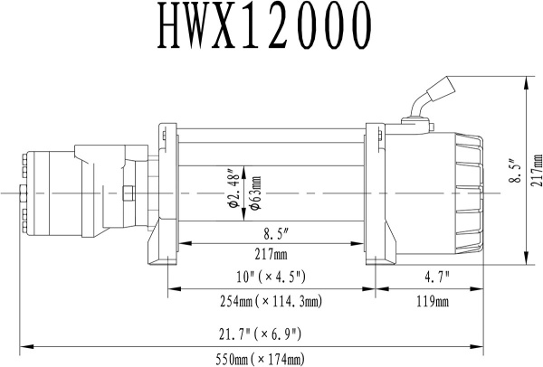 Лебёдка гидравлическая Runva 12000 lbs 5443 кг