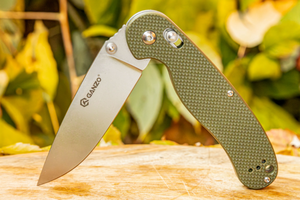 Нож складной GANZO, длина клинка 89 мм, сталь 440С, зеленый