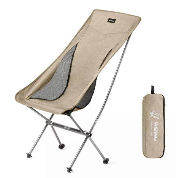 Кресло туристическое Naturehike Stellaluna L0 складное, светло-коричневое, высокая спинка, до 150 кг