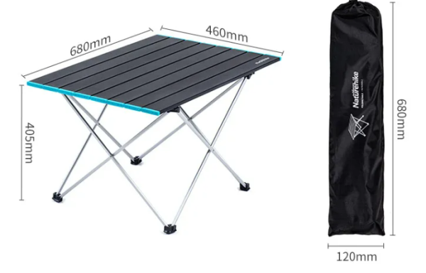 Стол туристический Naturehike складной, 68х46х40,5 см, серый
