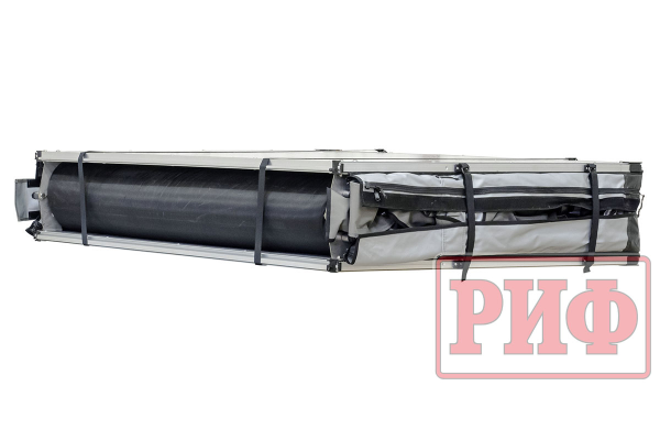 Палатка на крышу автомобиля РИФ Soft RT02-160 PRO, тент серый, 160х(240+70)х115 см