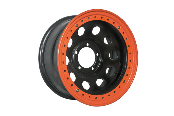 Диск усиленный УАЗ стальной черный 5x139,7 8xR17 d110 ET-19 с бедлоком (оранжевый)