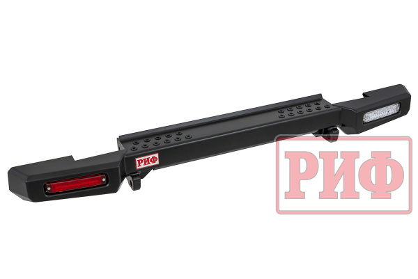 Бампер РИФ силовой задний УАЗ Хантер с фонарями, возможностью установки фаркопа, лифт 65 мм