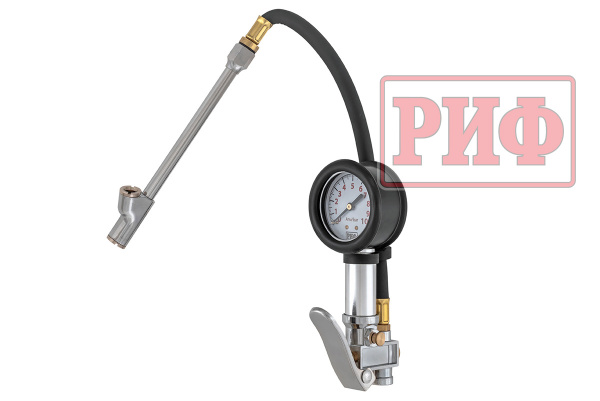 Пистолет для подкачки колес с манометром РИФ от 0 до 10 атм. (грузовой)