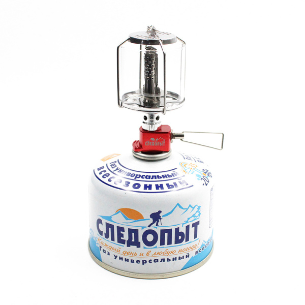 Лампа портативная газовая "СЛЕДОПЫТ - Северное Сияние", стекло