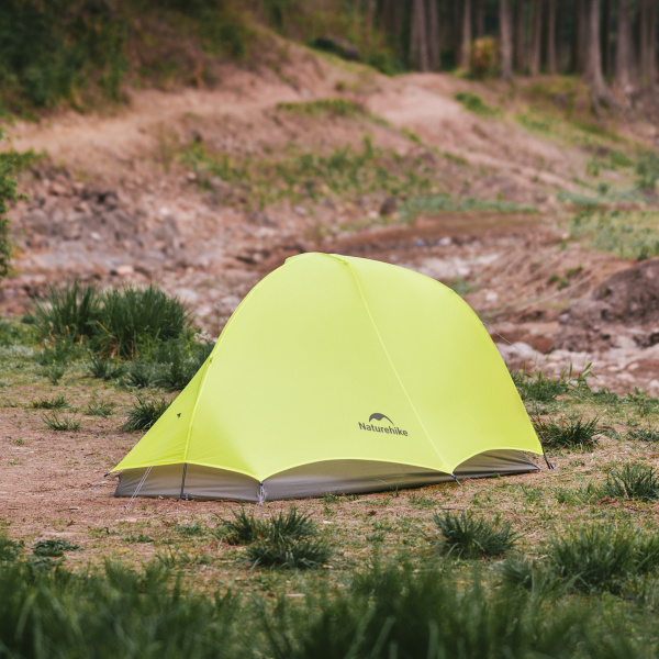 Палатка Naturehike Star Trails EXT Si 1-местная, алюминиевый каркас, сверхлегкая, желтая