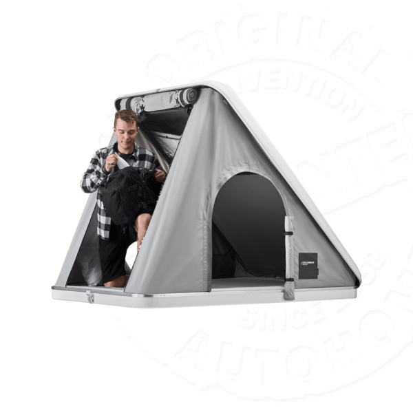 Палатка на крышу автомобиля AUTOHOME COLUMBUS VARIANT X-LARGE, тент серый, лестница 215 мм