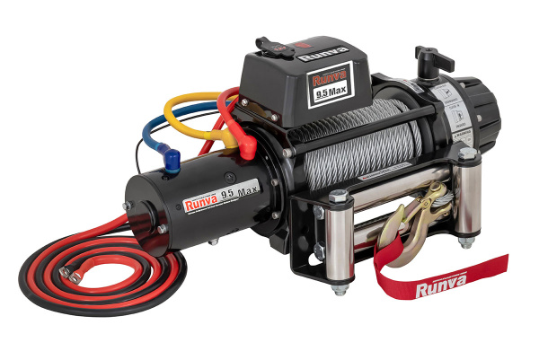Лебёдка автомобильная электрическая 12V Runva EWB9500MAXS 4350 кг MAX влагозащищенная, стальной трос (228:1)