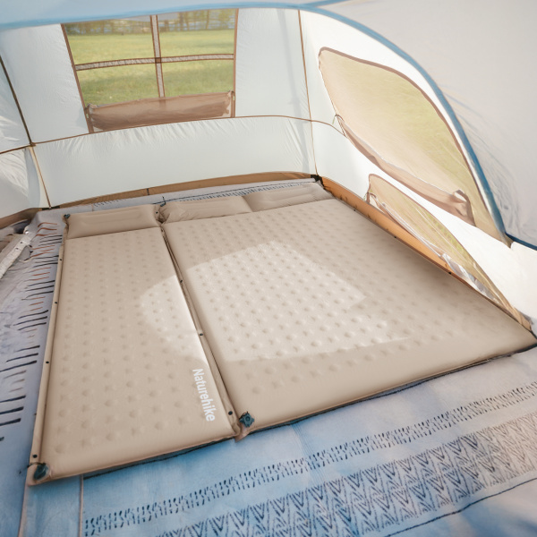 1 Коврик самонадувающийся Naturehike, 200х65х6 см, с подушкой, бежевый