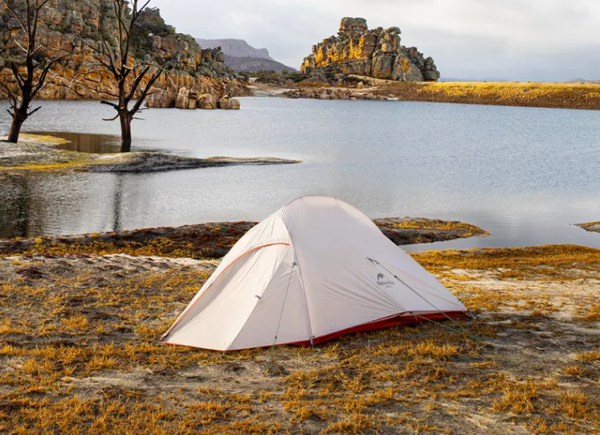 Палатка Naturehike Cloud Up Pro Si 3-местная, алюминиевый каркас, серо-красная