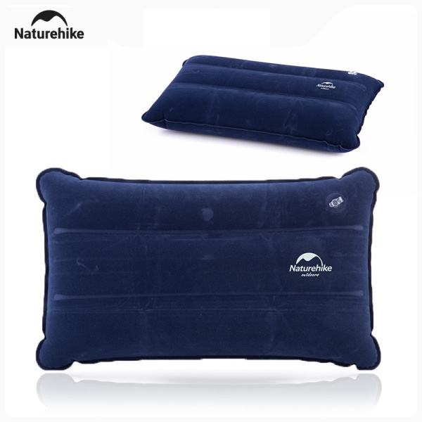 Подушка туристическая надувная Naturehike 44х27х8см, темно-синяя