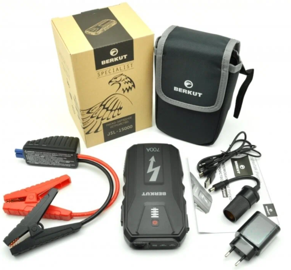 Устройство пуско-зарядное портативное BERKUT 12V 15000 mAh
