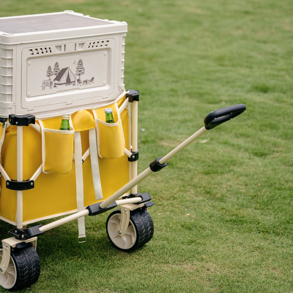 Тележка туристическая Naturehike Rubiks Cube 142/101х66х107 см, 185+90 л, горчично-желтая