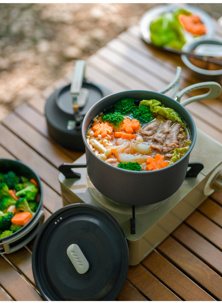 Котелок туристический Naturehike 1,7 л., алюминий, серый