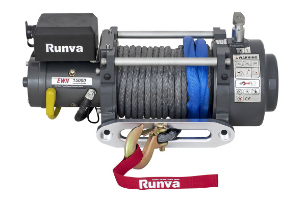 Лебёдка электрическая (индустр.) 24V Runva EWN15000USR24V 6800 кг синтетический трос