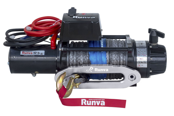Лебёдка электрическая 24V Runva EWB12500SSR24V 5670 кг (влагозащищенная) синтетический трос