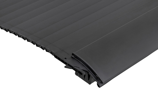 Крышка кузова РИФ для Toyota Hilux 2015+, роллета раздвижная 1572х1570 мм, алюминиевая, черная